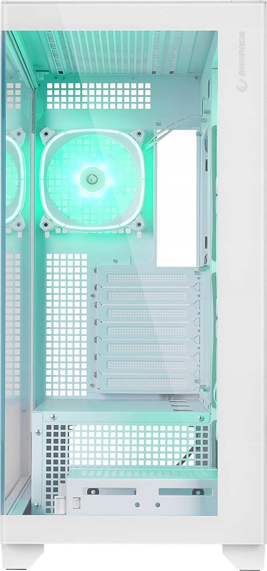 Куќиште PC Rampage Hydra V1, ARGB хаб за вентилатори, USB C, бела