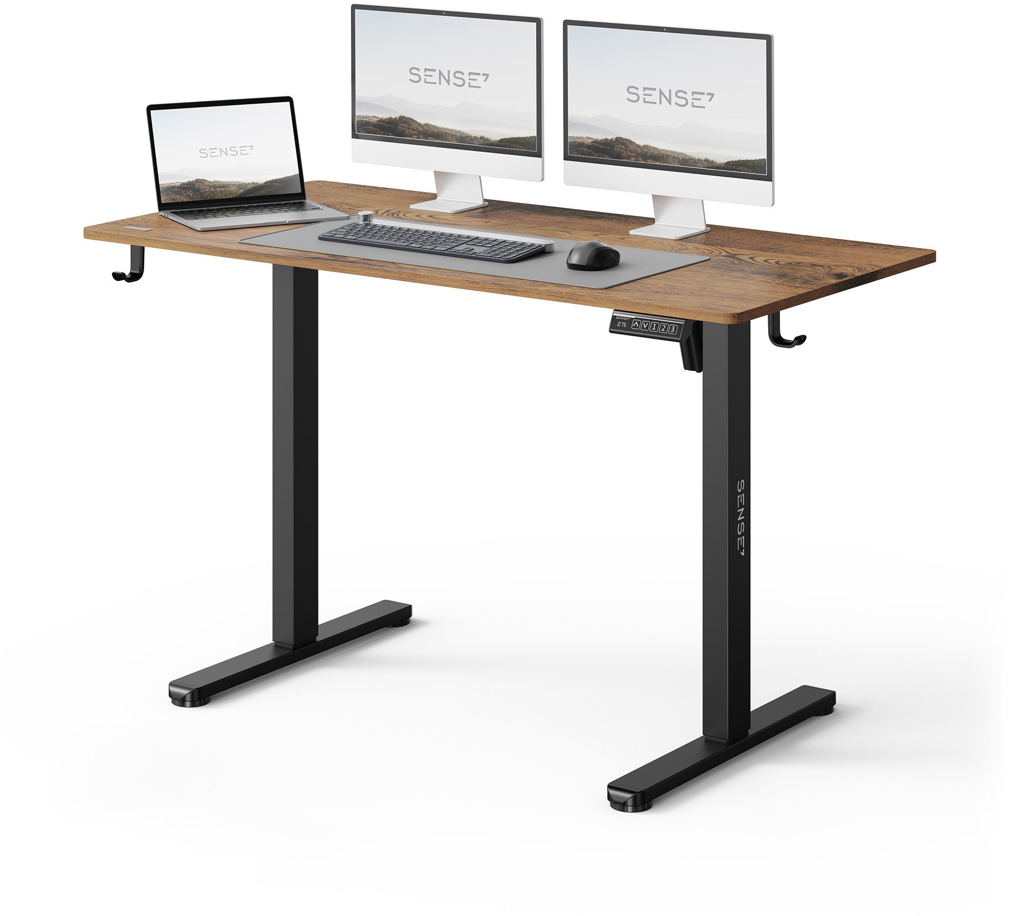 Tavolinë elektrike SENSE7 NOJO LIGHT, 120 cm x 60 x 118 cm, e kaftë e errët