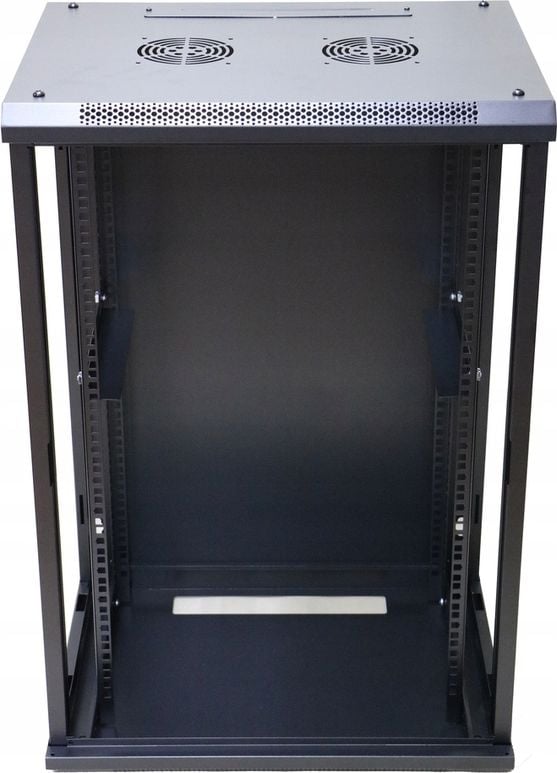 Kabinë muri rack Extralink 19" 15U, derë xhami, gri
