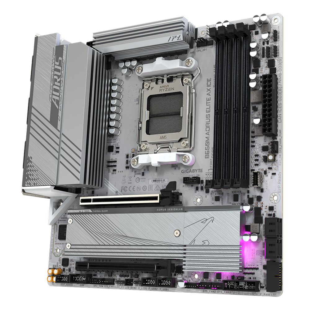 Pllakë amë Gigabyte B650M AORUS ELITE AX ICE, mATX AM5, e zezë