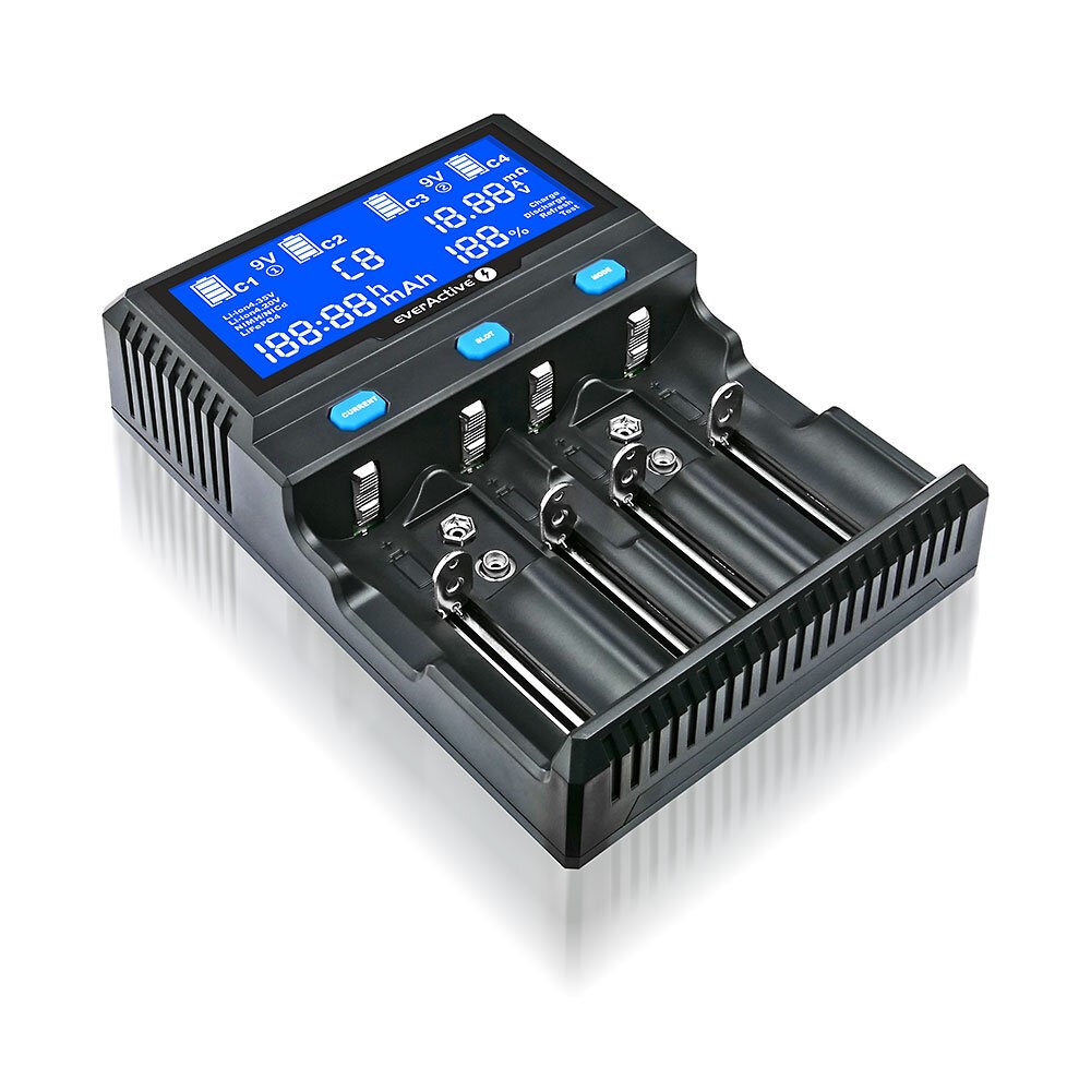 Karikues baterish EverActive UC4200, 4 kanale, ekran LCD, i zi