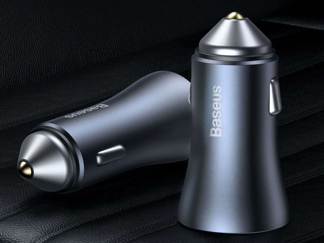 [OUTLET] Karikues për veturë Baseus Golden (CCJD-0G), 1x USB-A, 1x USB-C, 3 A, i hirtë