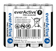 Bateri alkaline EverActive Pro AA R6, 2900mAh, 1.5V, set 4 copë