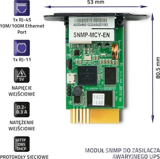 Modul SNMP për UPS Qoltec, monitorim rrjeti, menaxhim në distancë