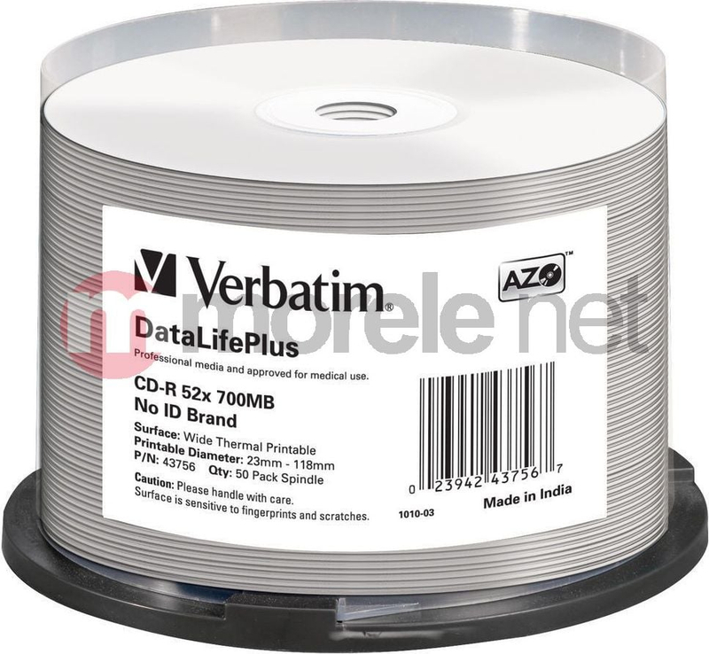 Disqe CD Verbatim CD-R, 700MB, 52x, 50 copë