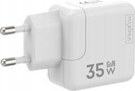 Karikues muri MX Burst GaN PD, 35W, 2xUSB C me kabllo USB C 65W, i bardhë