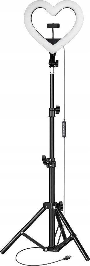Unazë drite LED Heart Stream RGB, 10", tripod 2.1 m, me mbajtëse telefoni