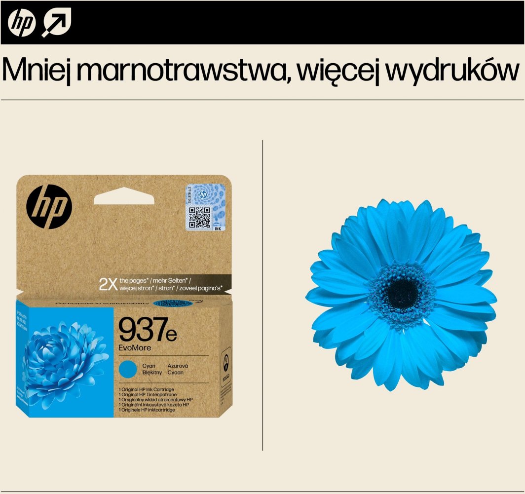 Ngjyrë HP INC Atrament HP 937e EvoMore, e kaltër