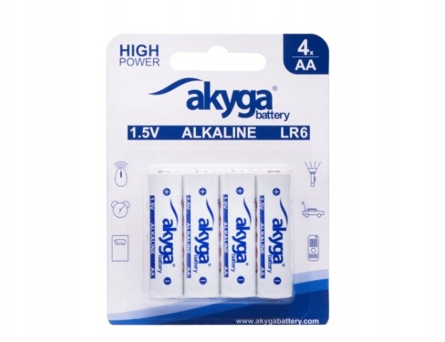 Алкални батерии Akyga AKY2068 AA LR6, 1.5V, 3050mAh, бели, 4 парчиња