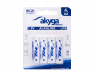 Алкални батерии Akyga AKY2068 AA LR6, 1.5V, 3050mAh, бели, 4 парчиња