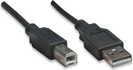 Kабел USB Manhattan 374507, USB A во USB B, 0.5 m, црн