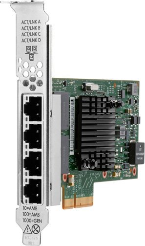 Adapter rrjeti HPE Broadcom BCM5719, 4 porta 1GbE, PCIe, i gjelbër