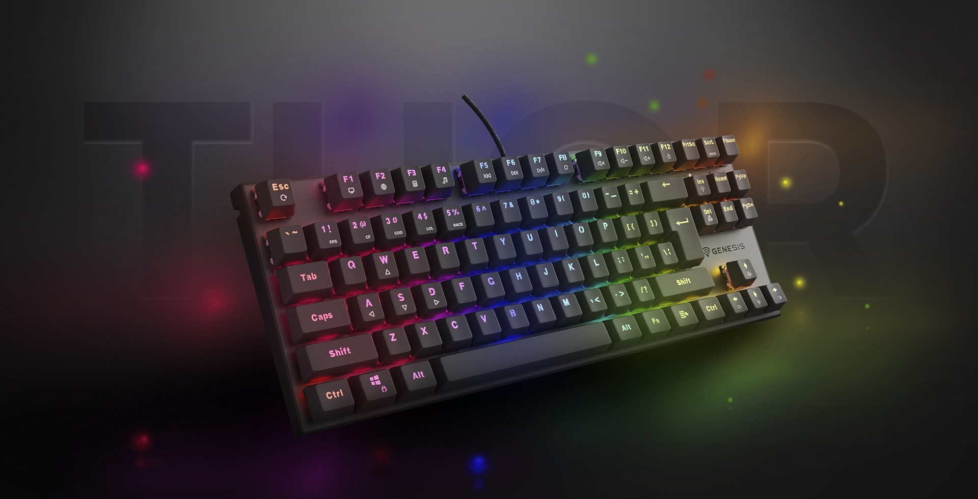 Tastierë Genesis Thor 303 TKL, Outemu Peach Silent, e zezë