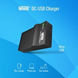 Karikues baterie Newell DC USB për Nikon EN EL19, furnizim nga USB, me tregues LED, i zi
