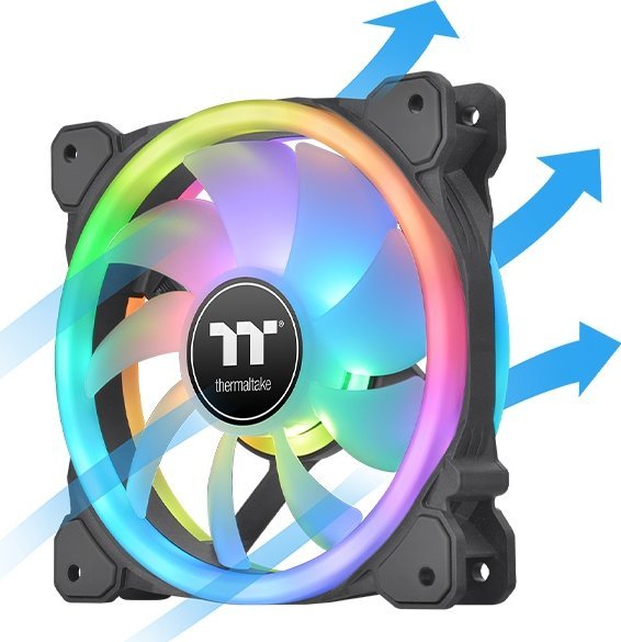 Ventilatorë PC Thermaltake SWAFAN 14 RGB, set 3x140mm me hub, të zinj