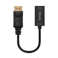Adapter AV Savio DisplayPort në HDMI SAVAK-62, 4K, i zi