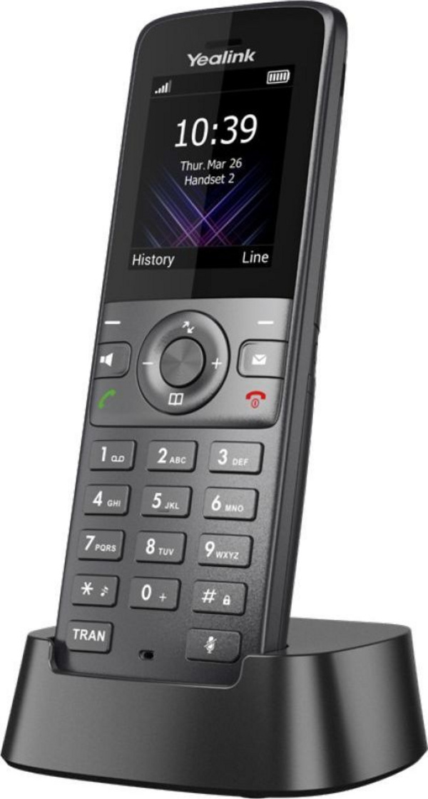 Receptor telefoni IP Yealink W73H, shtesë për stacion bazë, ekran 1.8", i zi