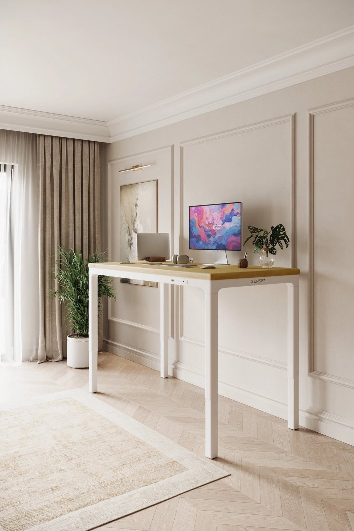 Tavolinë SENSE7 Manma Bamboo, e kaftë/ bardhë