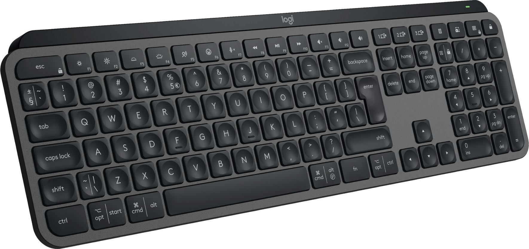 Tastierë Logitech MX Keys S, pa tela, Bluetooth, graphite