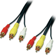 Kabllo Lindy RCA (Cinch) x3 - RCA (Cinch) x3, 20m, e zezë