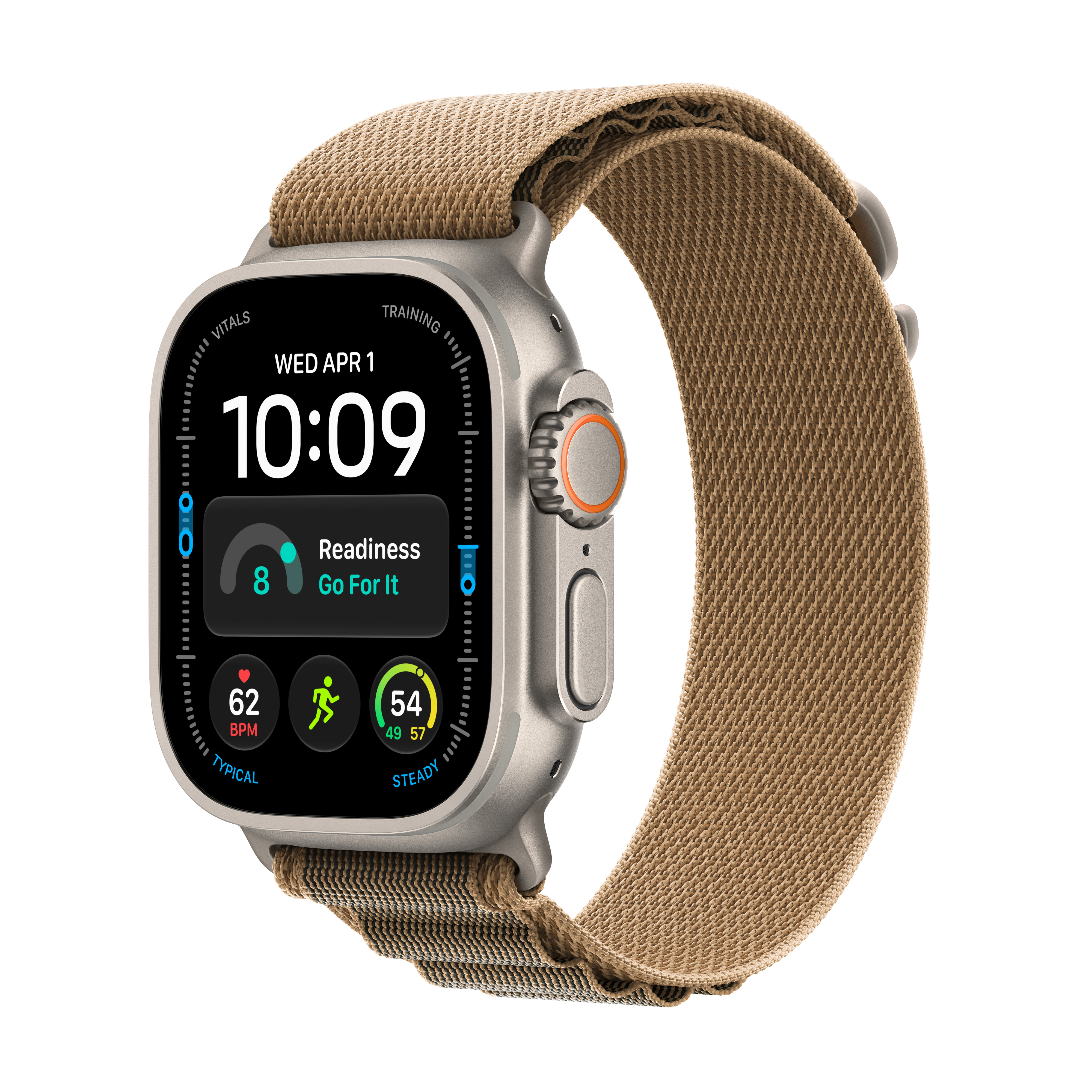 Apple Watch Ultra 4 Cellular 49mm Natural Titanium Case with Desert Alpine Loop, M