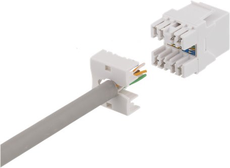Modul rrjeti DELTACO Keystone Jack CAT6, RJ45, gigabit, i bardhë