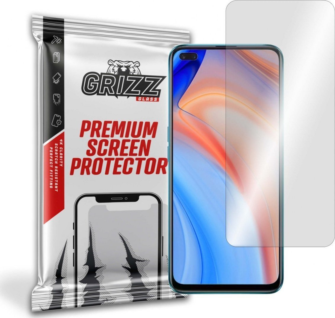 Xham mbrojtës GrizzGlass Hybrid Glass për Oppo Reno 4, fleksibël, transparent
