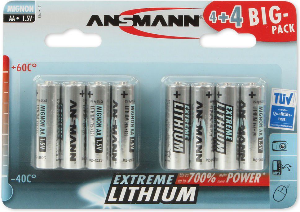 Bateri AA Ansmann Extreme, R6, paketim 8 copë