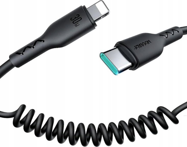 Kабел за полнење Joyroom Extendable, USB C во Lightning, црн