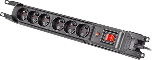 Kabllo vazhduese Armac M6 Rack 19" 1.5m, 6 priza, 230V, e zezë