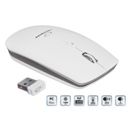 Maus Esperanza EM120W, RF Wireless, i hirtë / i bardhë 2