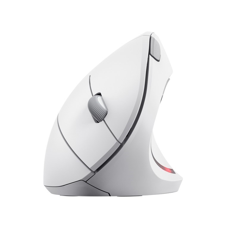 Maus Trust Verto Vertical Ergonomic, RF Wireless + USB Type-A, ergonomik, i bardhë