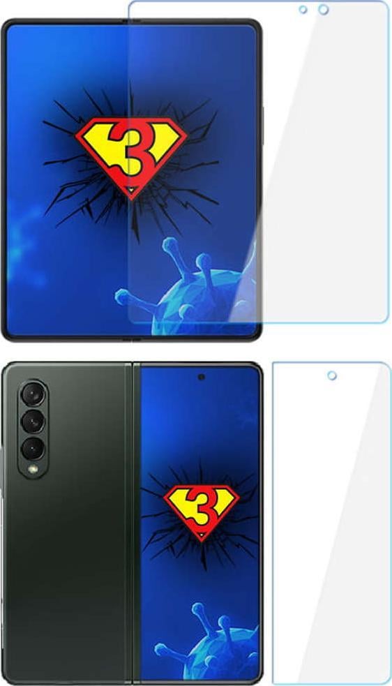 Folie mbrojtëse 3MK Silver Protect+ për Samsung Galaxy Z Fold 3 5G, antibakteriale, montim me xhel të lagësht, transparente