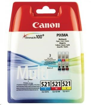 Ngjyrë për printer Canon CLI-521, e kaltër/vjollcë/verdhë
