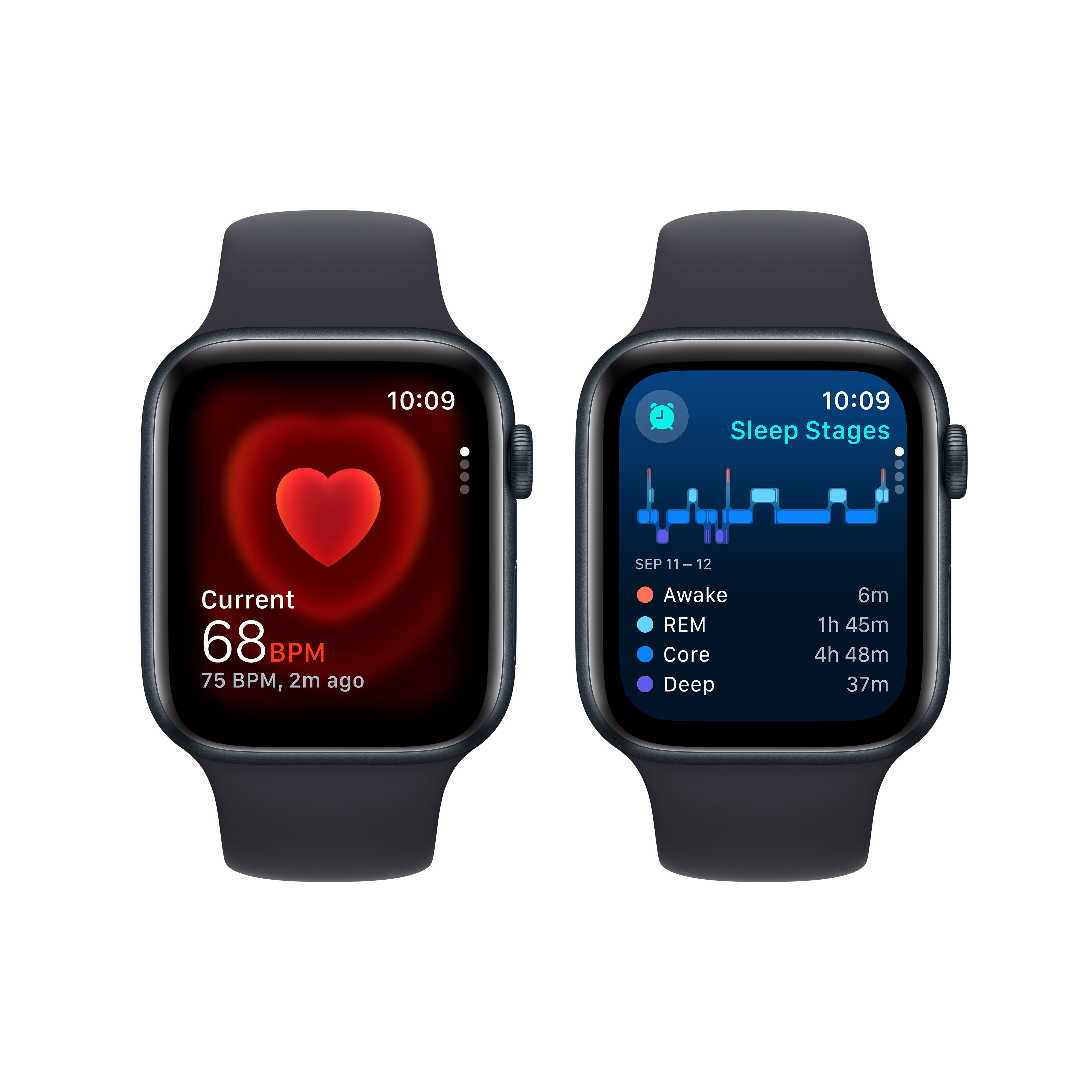 Apple Watch SE2 V2 GPS, 44mm, Midnight Aluminium Case me Midnight Sport Band, S/M