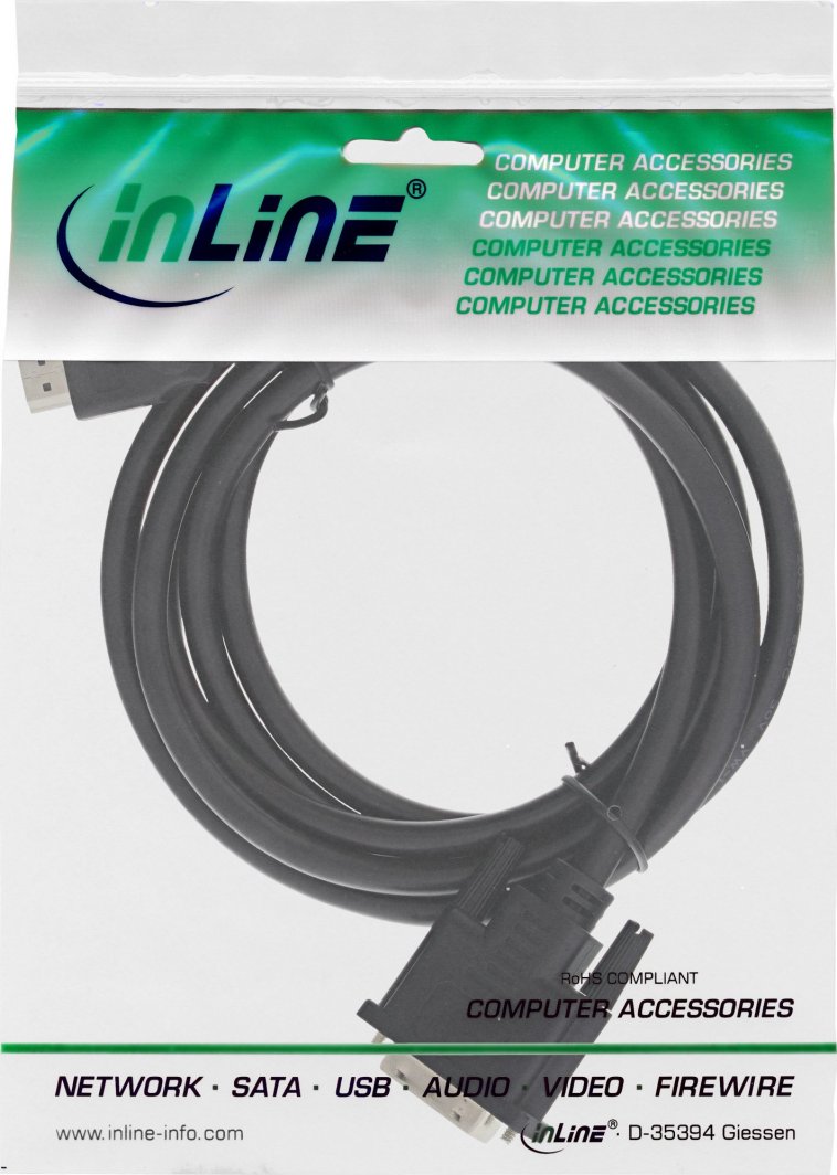 Kabllo HDMI ne DVI InLine 17662E, 2m, e zeze