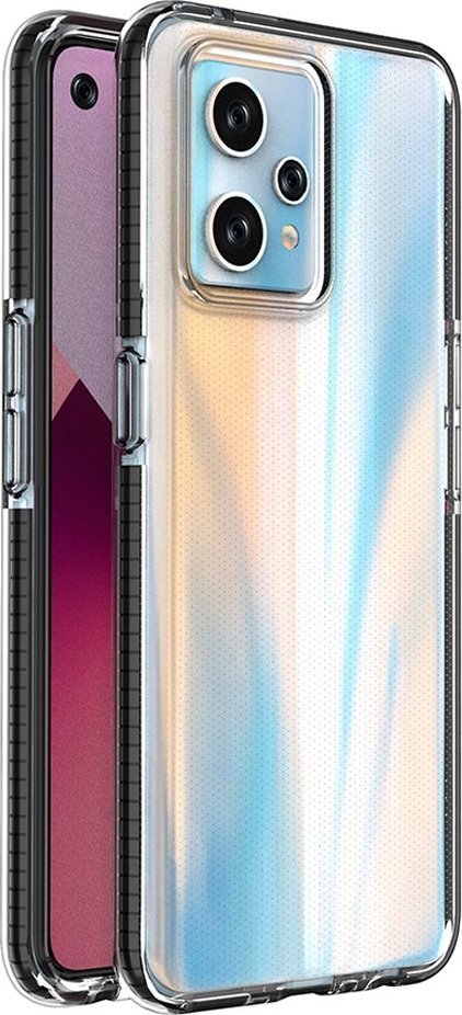 Kuti mbrojtëse Hurtel Spring Case Realme 9 Pro Plus Realme 9, silikoni, me kornizë, e zezë