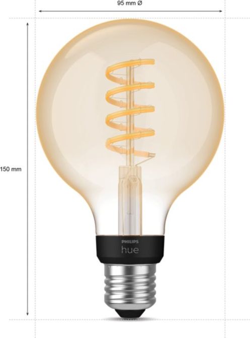 Llambë inteligjente Philips Hue White Ambiance Filament G93, E27, dritë e bardhë e rregullueshme