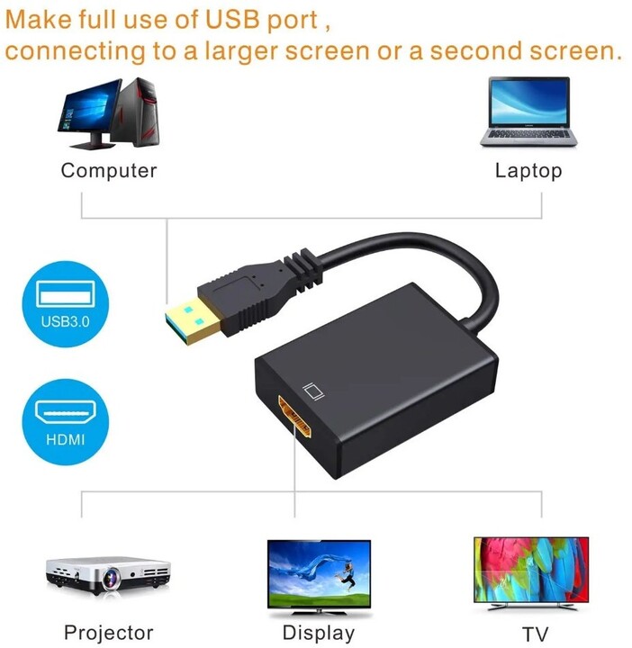 Përshtatës PremiumCord USB 3.0 për HDMI me audio