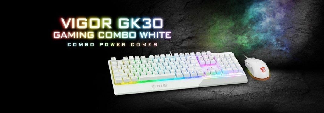 Set tastierë + maus MSI Vigor GK30, të bardhë