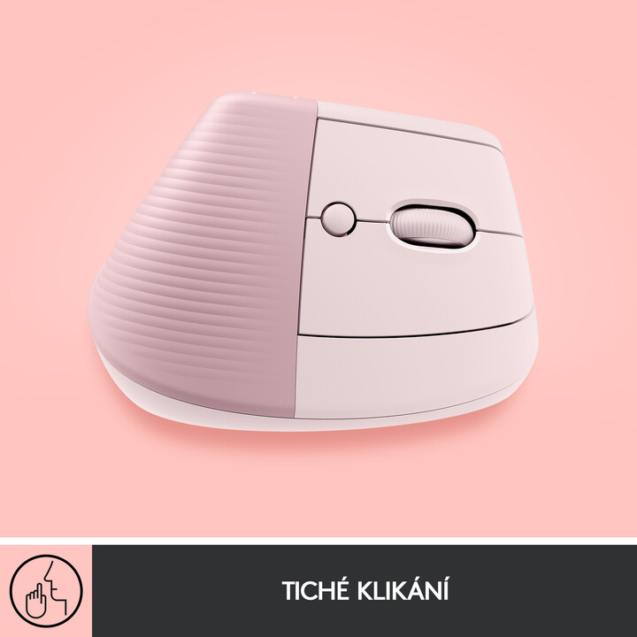 Maus wireless Logitech Lift, rozë