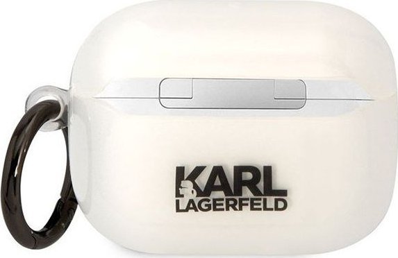 Mbështjellës Karl Lagerfeld Protective Case Choupette për AirPods Pro, gjenerata 1, transparent, i bardhë