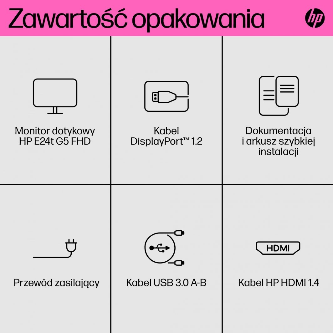 Monitor HP E24T G5, 23.8'', Full HD, i zi