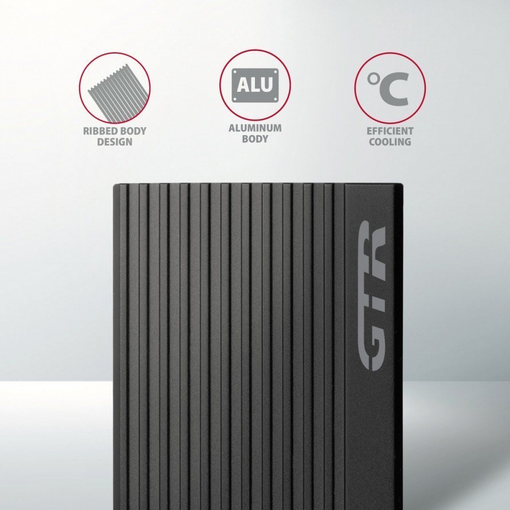Kuti e jashtme AXAGON EEM2-GTR, për SSD NVMe M.2, USB 3.2 Gen 2, alumini, gri