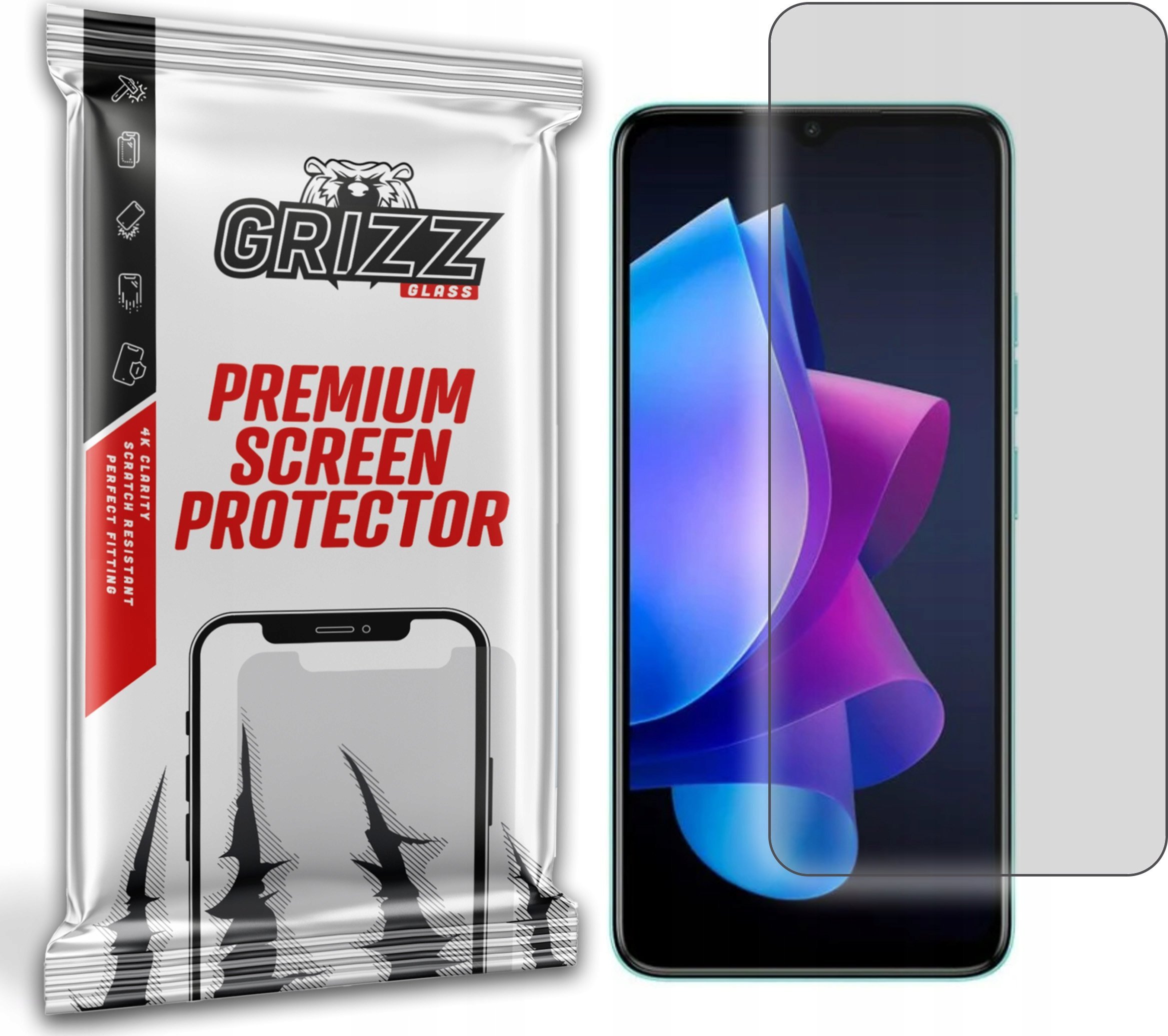 Mbështjellës ekrani GrizzGlass PaperScreen për Tecno Pop 7 Pro, mat, transparent