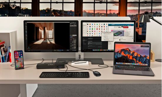 i-tec 2x Thunderbolt 3 5K Docking 60 W PSU (1 x Ethernet, 1 x HDMI, 1 x miniJack 3.5mm (microphone and headphones), 2 x Thunderbolt 3, 5 x USB 3.0, SD card reader)