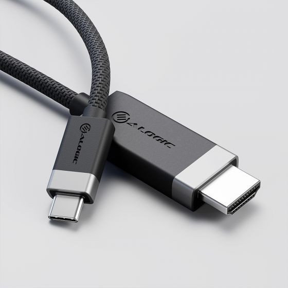 Kabllo video ALOGIC FUCHD2, USB Type C në HDMI, 2m, 4K 60Hz, gri