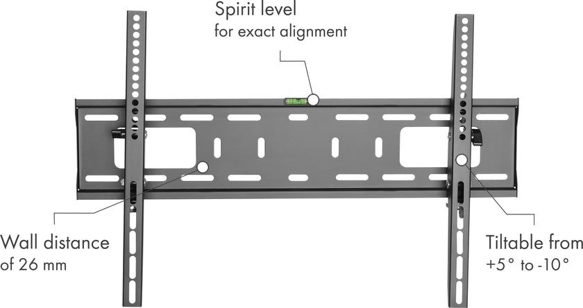 Mbajtëse muri për TV Schwaiger LWHT7050 513, për TV të mëdhenj, e zezë