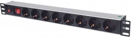Panel energjie rack Intellinet Network Solutions 713986, 19", 8x SCHUKO, 1U, kabllo 3m, i zi
