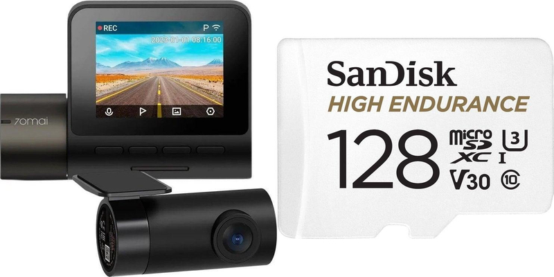 Kamerë veture 70mai A200 HDR set, Full HD, kamerë e pasme RC11, 128GB, e zezë